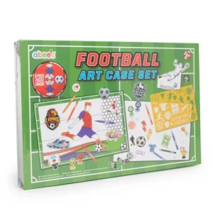 abeec Football Art Case Set | Kids Creative Football Gift with Pad & Stencils