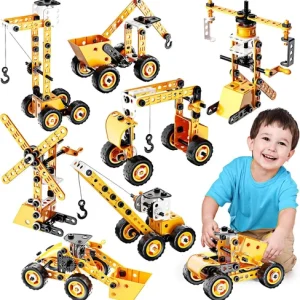 Toys for 5 6 7 8 9 10 Year Old Boys, STEM Construction Car Toys for 5-10 Year Ol